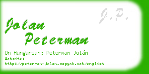 jolan peterman business card