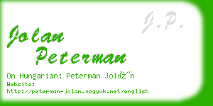 jolan peterman business card